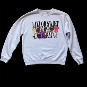 Taylor Swift Eras White Pullover Crewneck Sweatshirt Size M